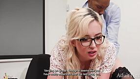 blonde lexi lore bent over office desk for young petite gangbang at work