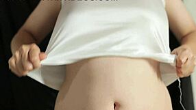 Brunette Amateur Tits Out in Tight Miniskirt and Lingerie