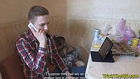 tricked ex-girlfriend blindfolded bound and pussyfucked doggystyle by friend