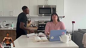 Ecstatic Latina BBW Moans During Intense Study Buddy Dick-Down