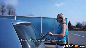 A hot teen gets spied on then picked up for public outdoor pov fucking