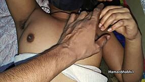 Indian Wife Shares Intense Threesome Passion with Husband and Friend at Home