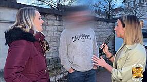 kelly and pam's huge tits bounce wildly sharing one thick cock in lingerie threesome