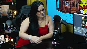 pri melancia bbw shakes massive tits on podcast camera?