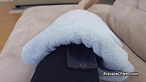 she games hard then rips leggings for squirting orgasm on chair