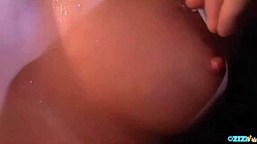 blindfolded blonde small tits fucked hard by two guys in lingerie