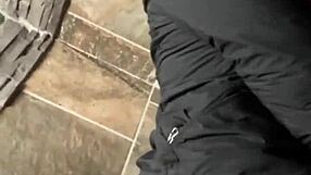 pregnant wife sneaks gloryhole fun then public pounding