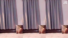 cute chinese girl dances with big tits and slim sexy body.
