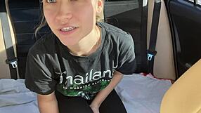 whose backseat is this milf drenching with wild public squirt orgasm?