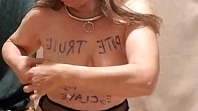 listen to this french slave comment her submission while whipping herself hard