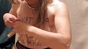 listen to this french slave comment her submission while whipping herself hard