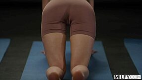 i'm fuckin lovin ridin this college studs huge cock as yoga milf barbie but damn it's deepthroat time too