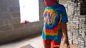 Friend and i destroy stepmom's pussy guts outdoors with massive thrusts