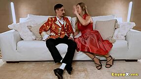 Blonde In Leggings Craves Shaved Pussy Lick And Titty Fuck Session!