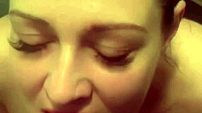 after workout sweat, wanna see this milf slurp cock in the bathroom?