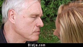 imagine a superb blonde seducing her whitened old grandfather into outdoor 69 pleasure