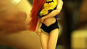 batgirl dc fuck doll tied for bukkake blowbang cum shower
