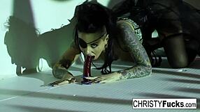 Christy Mack pirate plays with her curves solo