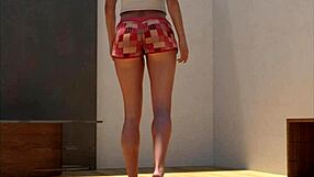 Giantess with huge tits dominates in size change comic sex