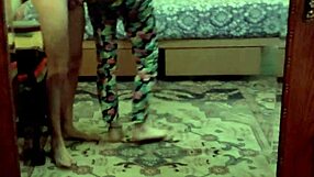 teen with pigtails kneels begging for cum... sucks cock so good he explodes!