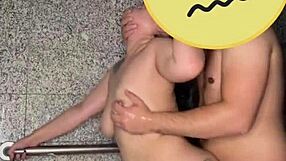 sexy asian's deepthroat blowjob turns to rough shower doggystyle pounding