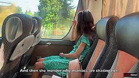 Pervert Jerks Off on Bus Girl Who Grabs His Cock