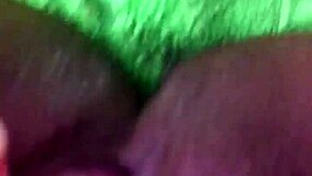 fresh from shower i play with my fat hairy black pussy clit