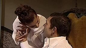 Aunt's sloppy blowjob ends in facial cum swallow tease