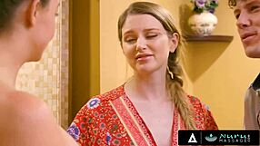 nuru massage turns naughty when chanel preston starts threesome with shy couple