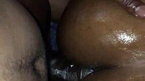 pretty oiled black ass gets fucked hard anally by huge cock