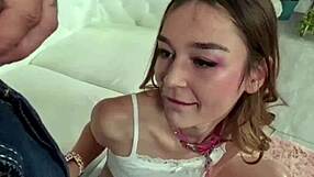 Skinny cutie della cate loves bryan gozzlings rough deepthroat gagging and hardcore pounding