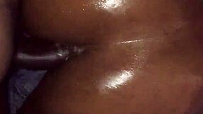 pretty oiled black ass gets fucked hard anally by huge cock