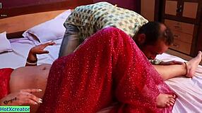 horny bhabhi bends over for chubby tits bouncing in doggystyle indian creampie