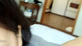 native american babe gags on huge cock before swallowing mouthful!