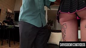 small titted blonde faye rides black cock deep anal cumshot