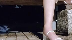 Tingxuan's Barefoot Heels Catch Hot Cum Blast
