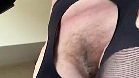 hairy milf hits fetish gym workout hard