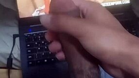 stroking my big black cock to busty babes cumming everywhere damn
