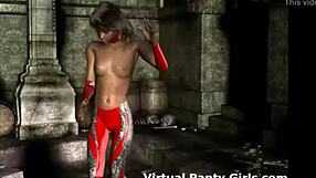 Big-titted lingerie babe in panties owns your cyberpunk fantasies