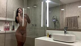 Shower Surprise Turns to Bent Over Creampie in Sheer Lingerie