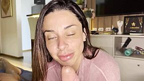 Roommate Luiza Marcato Sucks Leo Santos Monster Cock Deep
