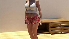 Giantess with huge tits dominates in size change comic sex