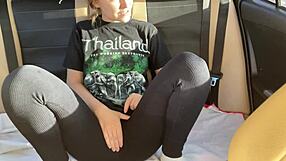 whose backseat is this milf drenching with wild public squirt orgasm?