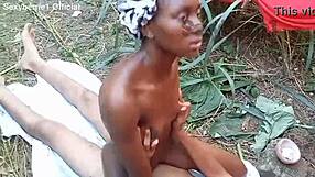 Housewife slut baba white takes doggystyle pounding in bush