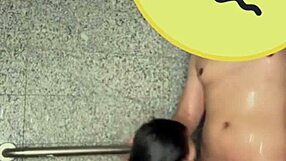 sexy asian's deepthroat blowjob turns to rough shower doggystyle pounding