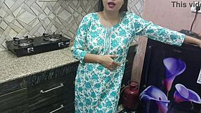 Curious Young Stud Tempts Busty Indian Stepmom's Kitchen Cravings