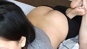 native american babe gags on huge cock before swallowing mouthful!