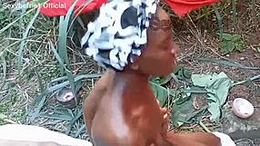 Housewife slut baba white takes doggystyle pounding in bush