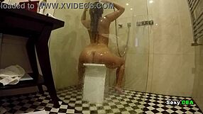 seductive goddess deas shakes wet ass post shower doggystyle