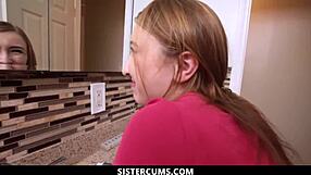 Blonde Stepsister Stuck - Naughty Bathroom Rescue Turns Kinky!